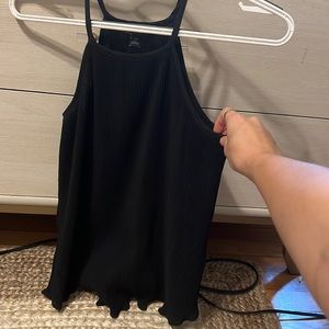 Banana republic black tank top with ruffles on bottom